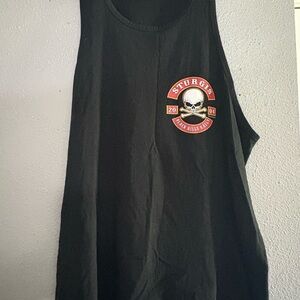 Black Sleeveless Tank with Skull Graphic